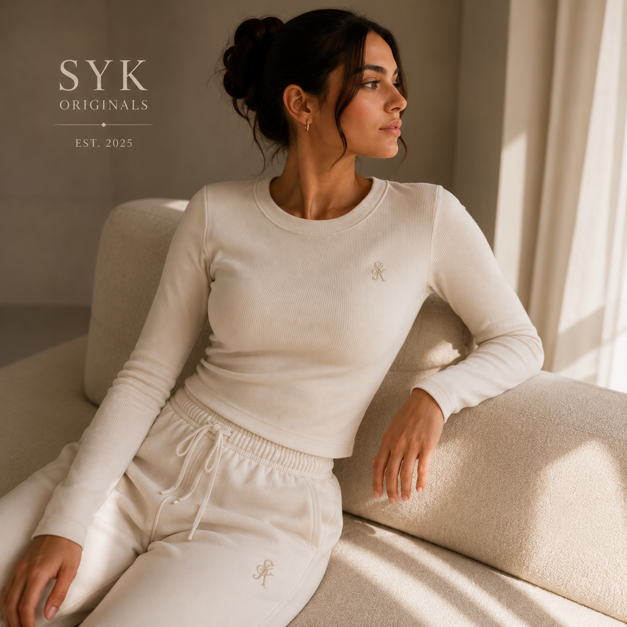SYK Women’s Rib Long Sleeve – Cream