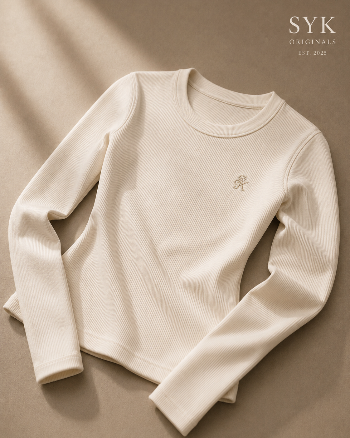 SYK Women’s Rib Long Sleeve – Cream