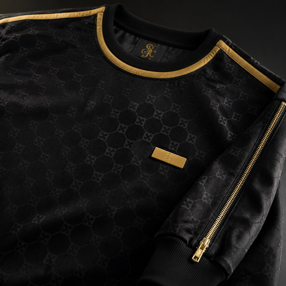 SYK Royal Jacquard Crewneck – Obsidian Gold