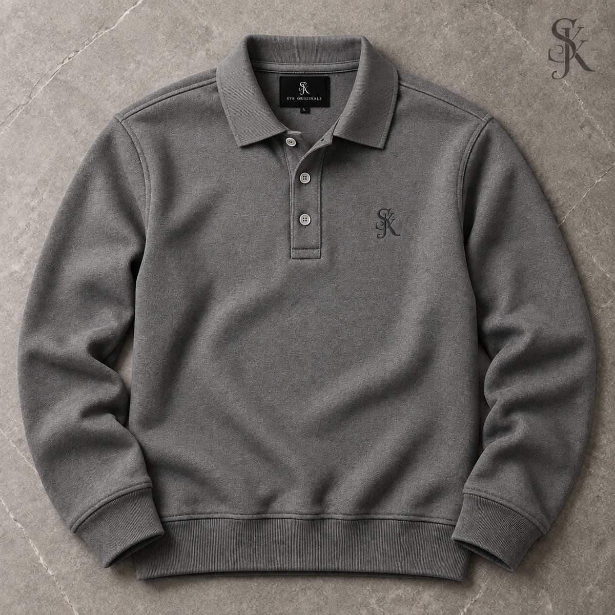 SYK Originals — Premium Cotton Polo | Grey