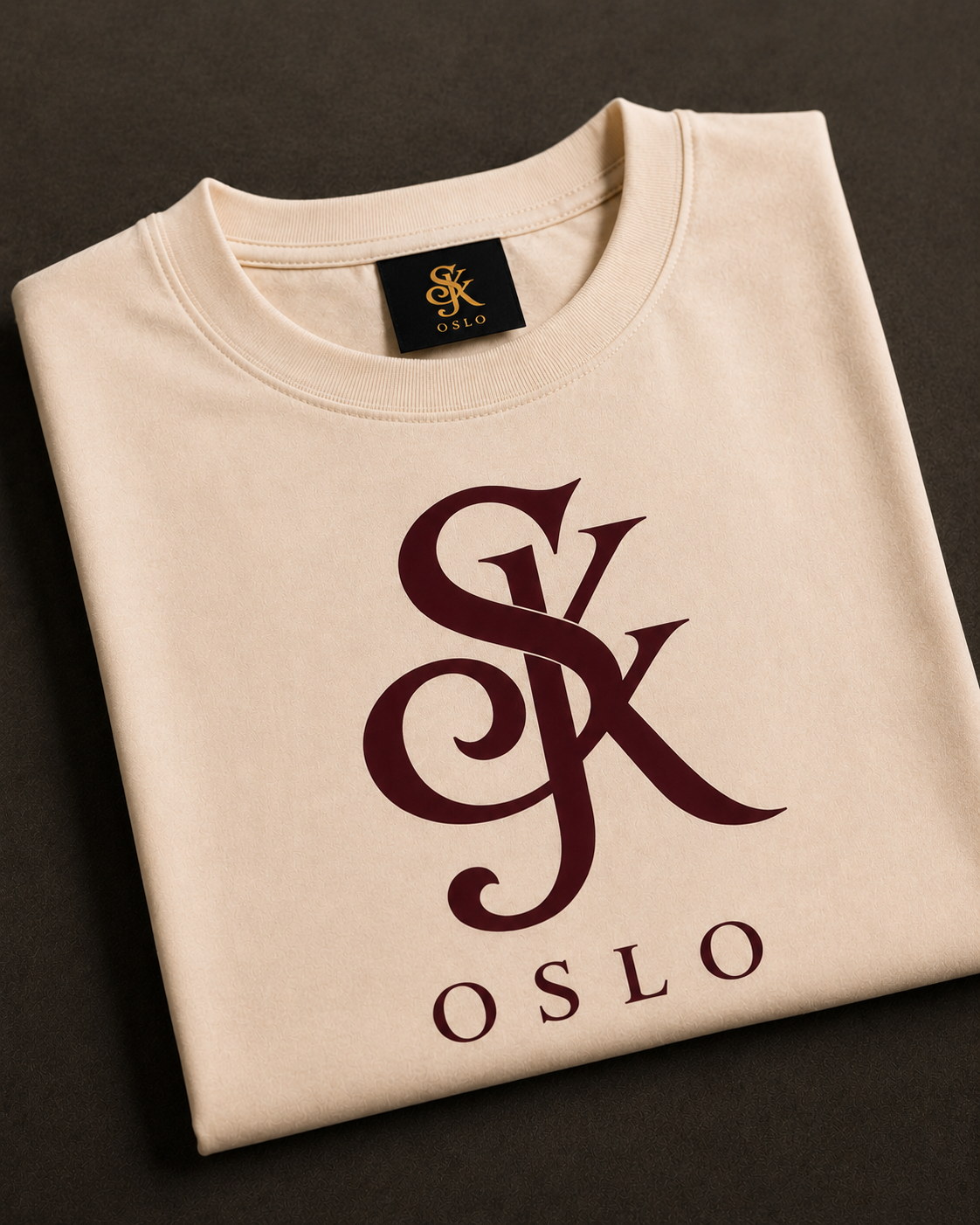 SYK OSLO Tee – Cream/Burgundy
