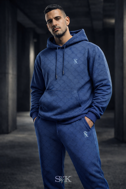 SYK Royal Blue Jacquard Hoodie – Ashed Edition