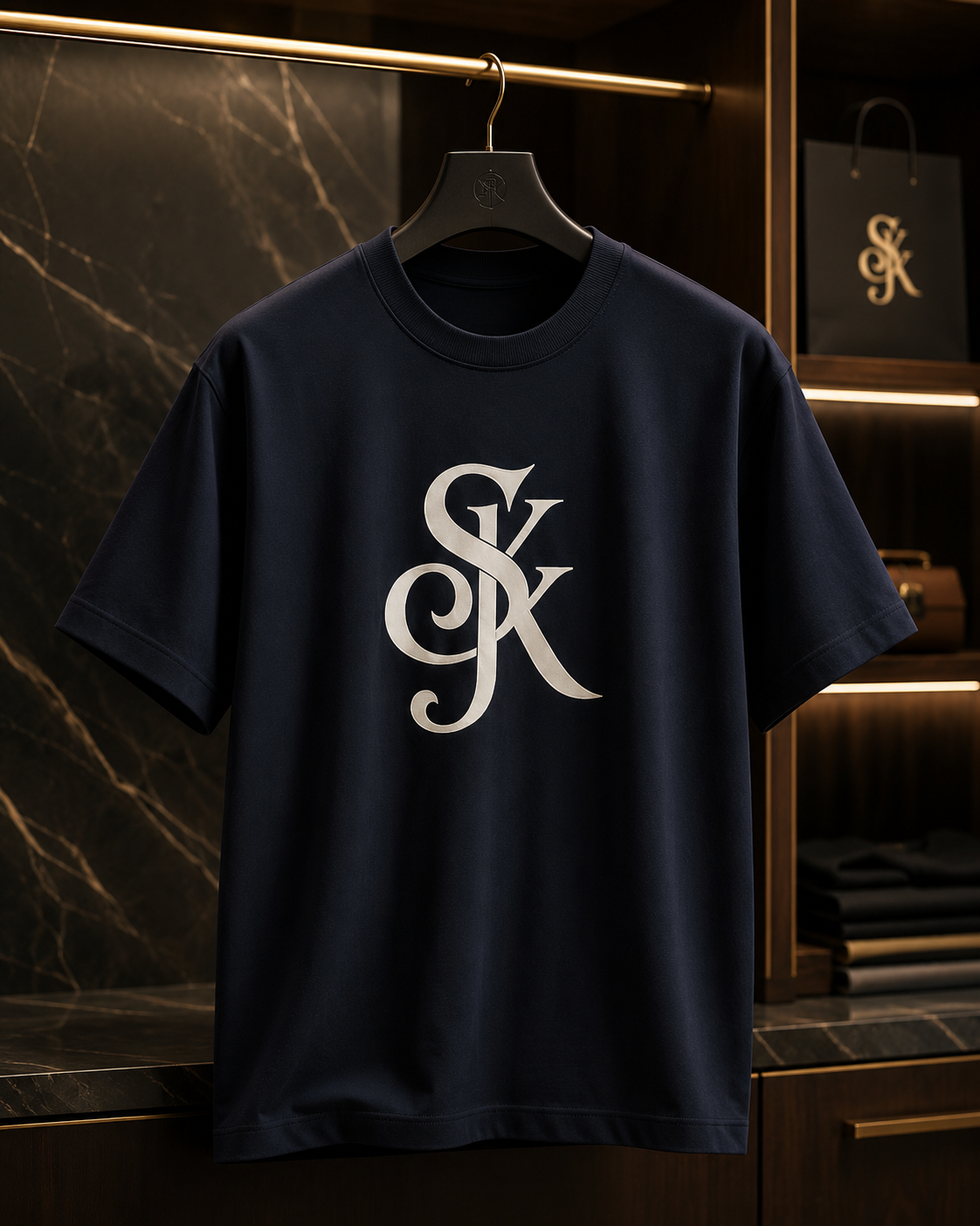 SYK OSLO Tee – Navy/white.