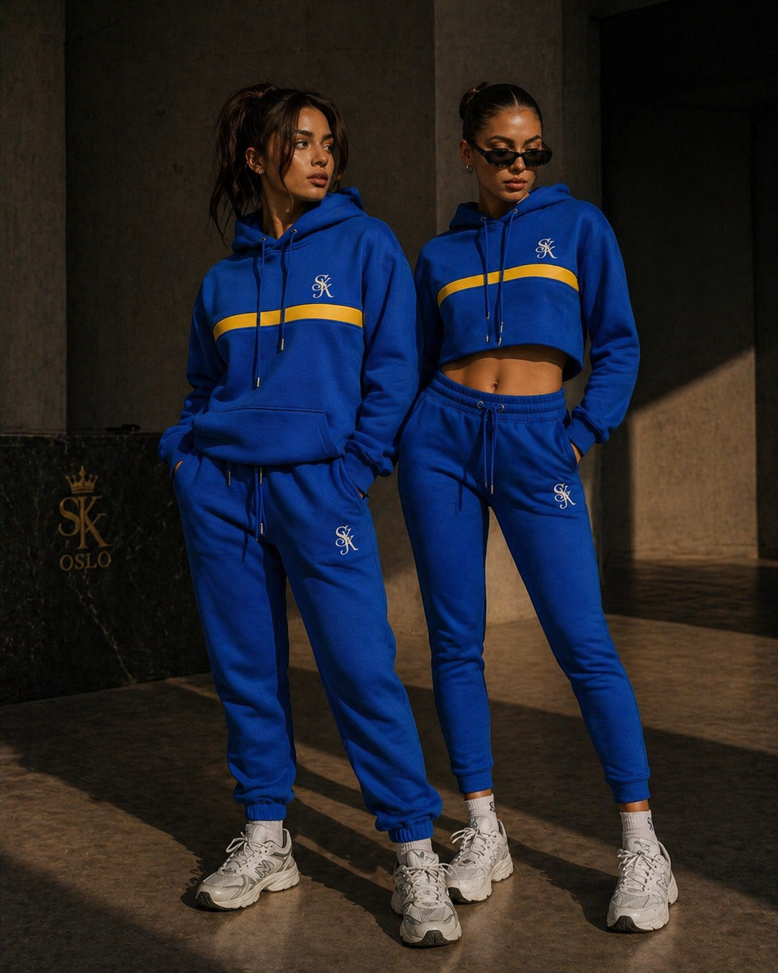 Royal Blue Gold Cropped Set