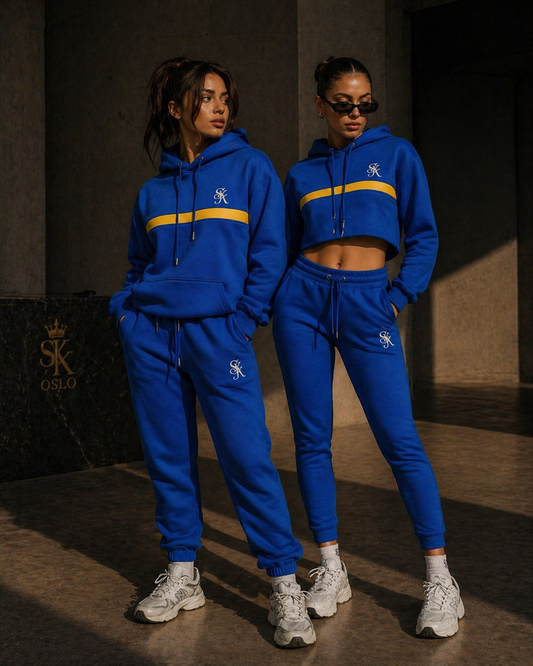 Royal Blue Gold Cropped Set