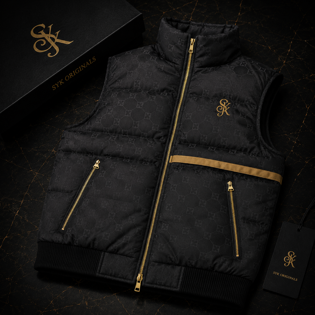 SYK Royal Jacquard Puffer Vest