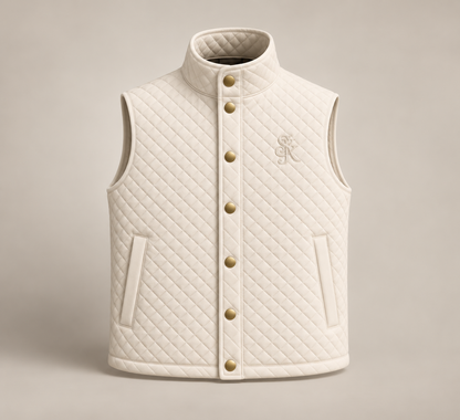 The SYK Quilted Vest - White/ivory