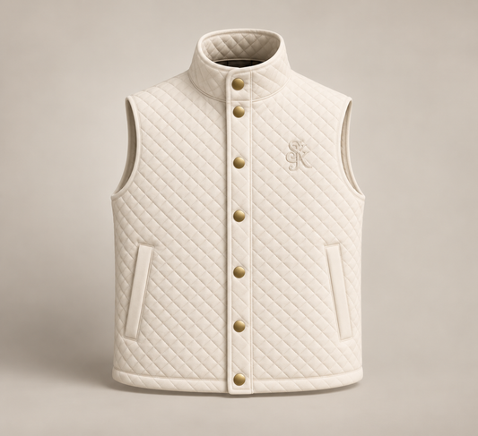 The SYK Quilted Vest - White/ivory